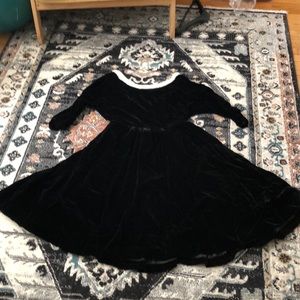 Vintage velvet and fur dress